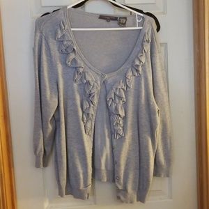 Ruffled heather cardigan